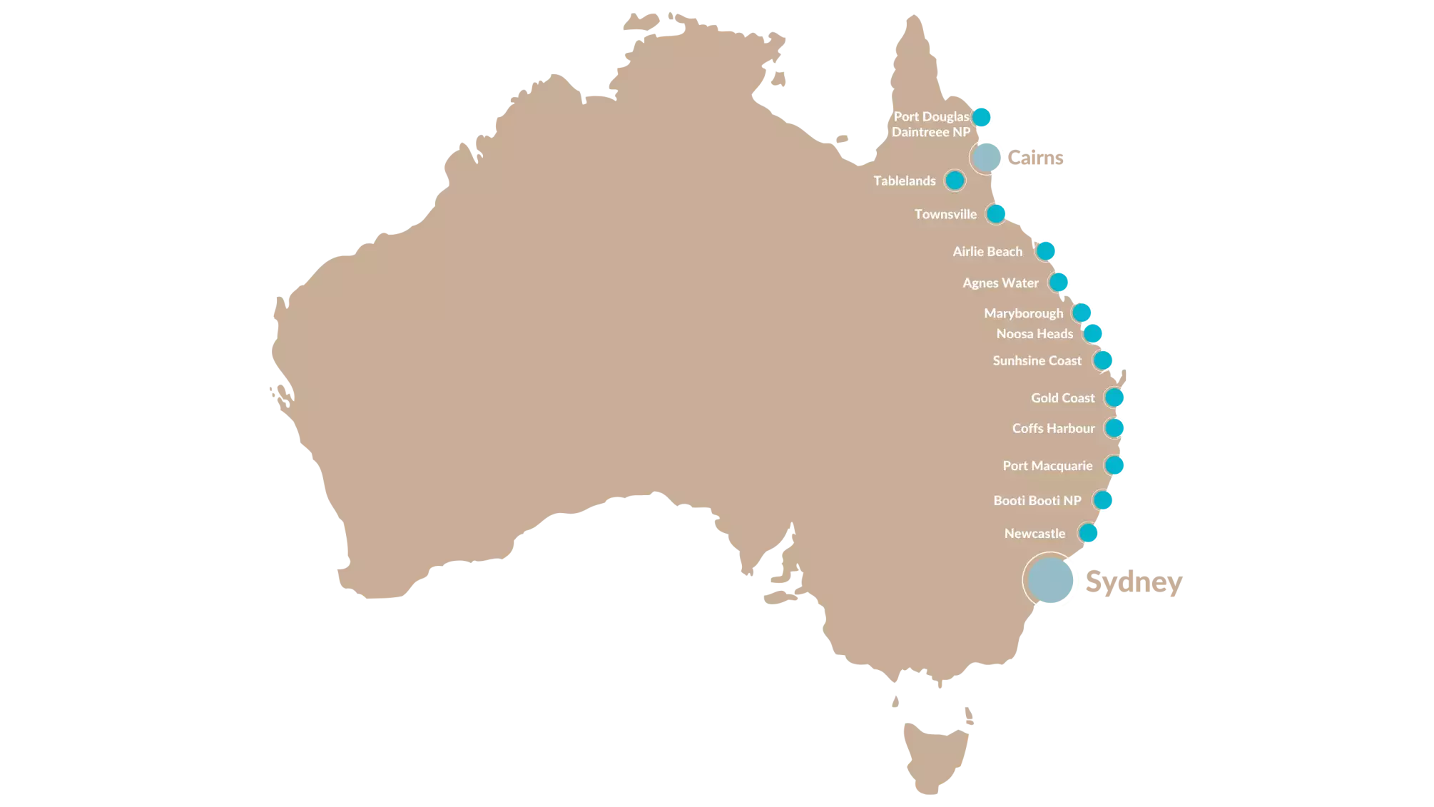 Karte Reiseroute Australien